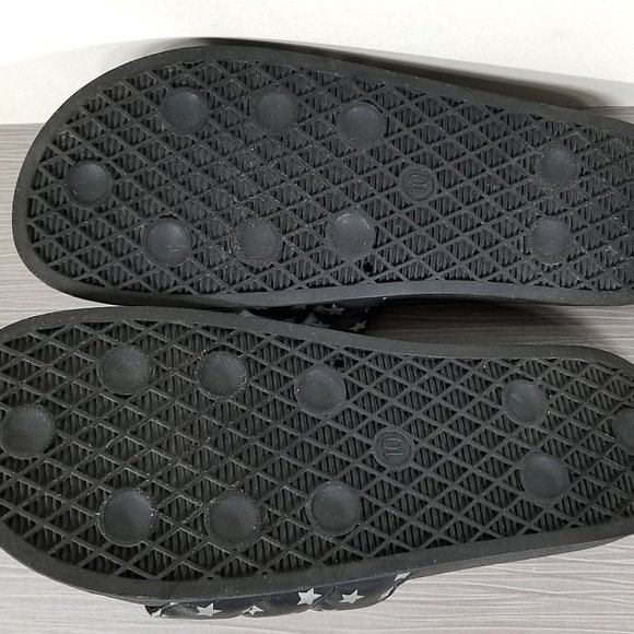 BP. Slide Sandals, Black with Silver Stars, Womens Size 10 - Picture 7 of 8